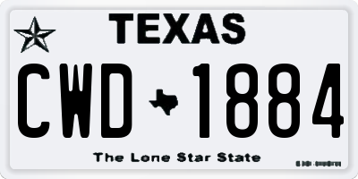 TX license plate CWD1884