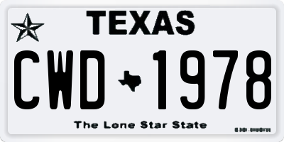 TX license plate CWD1978