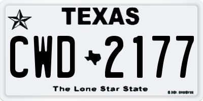 TX license plate CWD2177