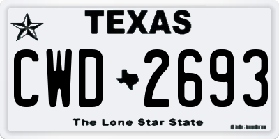 TX license plate CWD2693