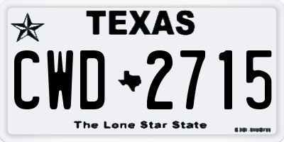 TX license plate CWD2715