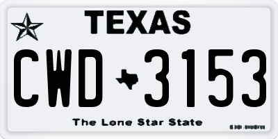 TX license plate CWD3153