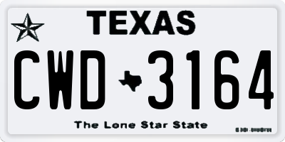 TX license plate CWD3164