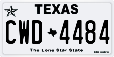 TX license plate CWD4484