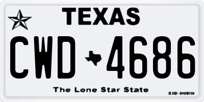 TX license plate CWD4686