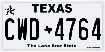 TX license plate CWD4764