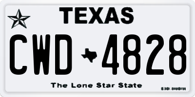 TX license plate CWD4828