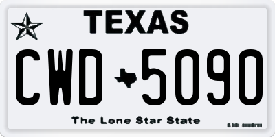 TX license plate CWD5090