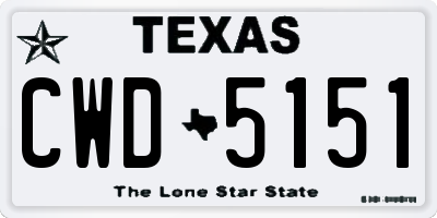 TX license plate CWD5151