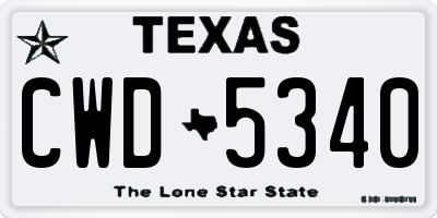 TX license plate CWD5340