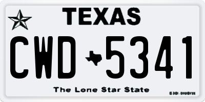 TX license plate CWD5341