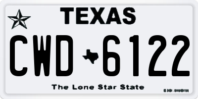 TX license plate CWD6122