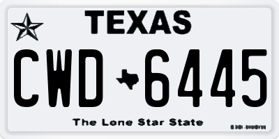 TX license plate CWD6445