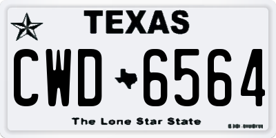 TX license plate CWD6564