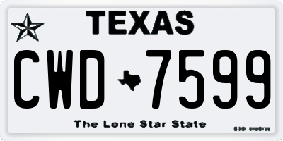 TX license plate CWD7599