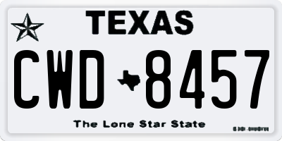 TX license plate CWD8457