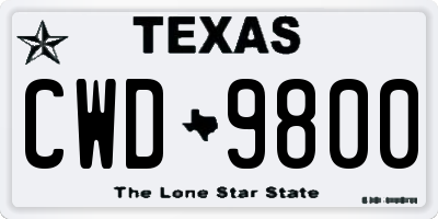 TX license plate CWD9800