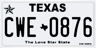 TX license plate CWE0876