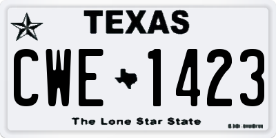 TX license plate CWE1423