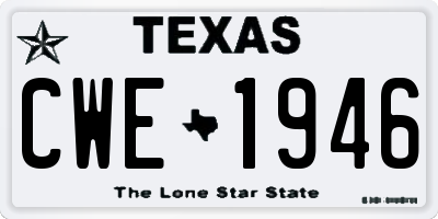 TX license plate CWE1946