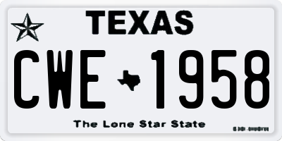 TX license plate CWE1958
