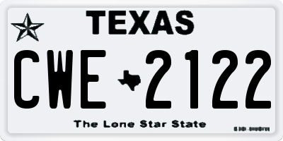 TX license plate CWE2122