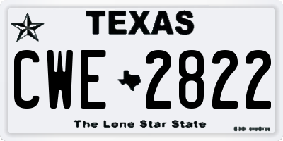 TX license plate CWE2822