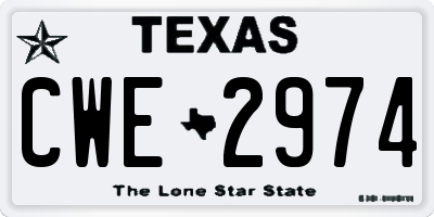 TX license plate CWE2974