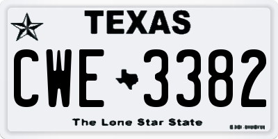 TX license plate CWE3382