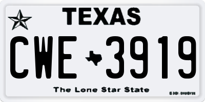 TX license plate CWE3919
