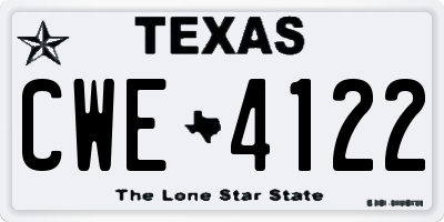 TX license plate CWE4122