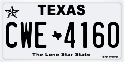 TX license plate CWE4160