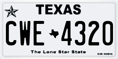TX license plate CWE4320