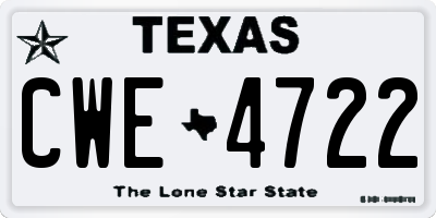 TX license plate CWE4722