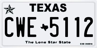 TX license plate CWE5112
