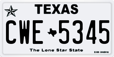 TX license plate CWE5345