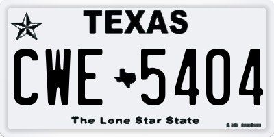TX license plate CWE5404