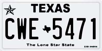 TX license plate CWE5471