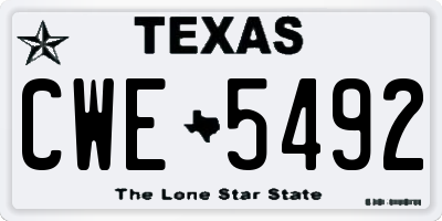 TX license plate CWE5492