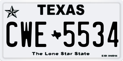 TX license plate CWE5534