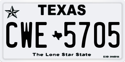 TX license plate CWE5705