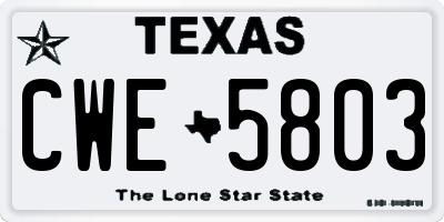 TX license plate CWE5803