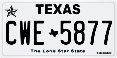 TX license plate CWE5877