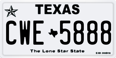 TX license plate CWE5888