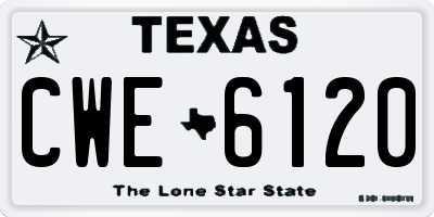 TX license plate CWE6120