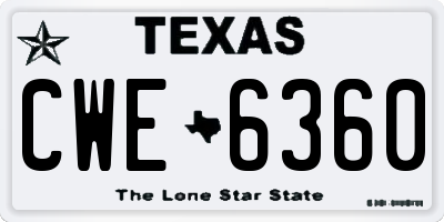 TX license plate CWE6360