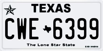 TX license plate CWE6399