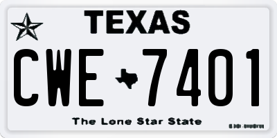TX license plate CWE7401