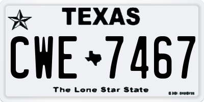 TX license plate CWE7467