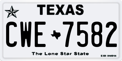 TX license plate CWE7582
